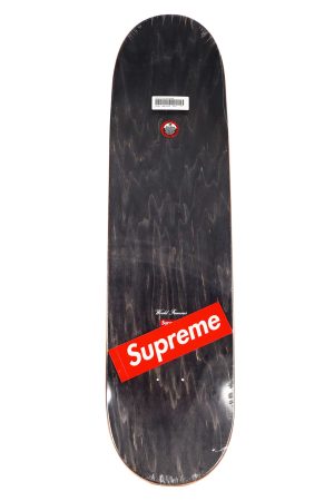 Supreme Distorted Logo Black Skateboard Skate Deck - artistskateboard.com