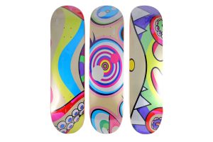 Takashi Murakami Triptych DOB Skateboard Decks - artistskateboard.com