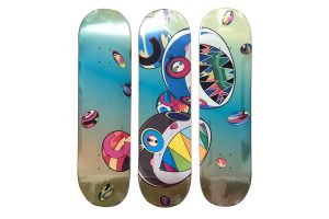 Takashi Murakami x ComplexCon Discord Skateboard Skate Deck Triptych Set - artistskateboard.co