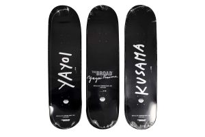 Yayoi Kusama Flowering Heart Triptych Skateboard Deck Set Limited Edition - artistskateboard.com